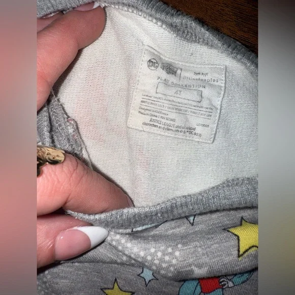 Little Sleepies Gray Superhero Print Kids Sweatshirt with Red and Yellow Accents - Picture 4 of 5